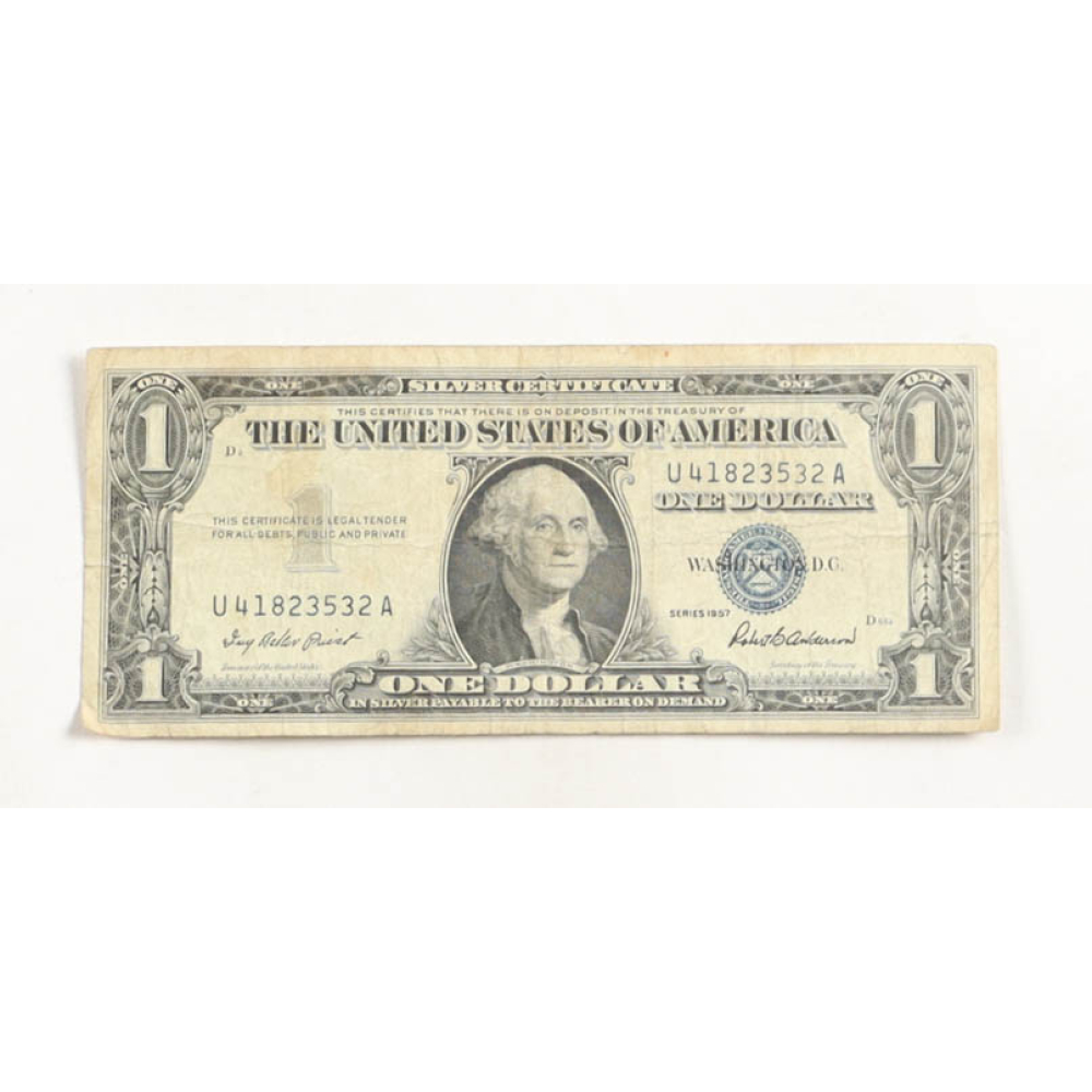 1957 United States $1 One Dollar Silver Certificate - Blue Seal at PristineAuction.com