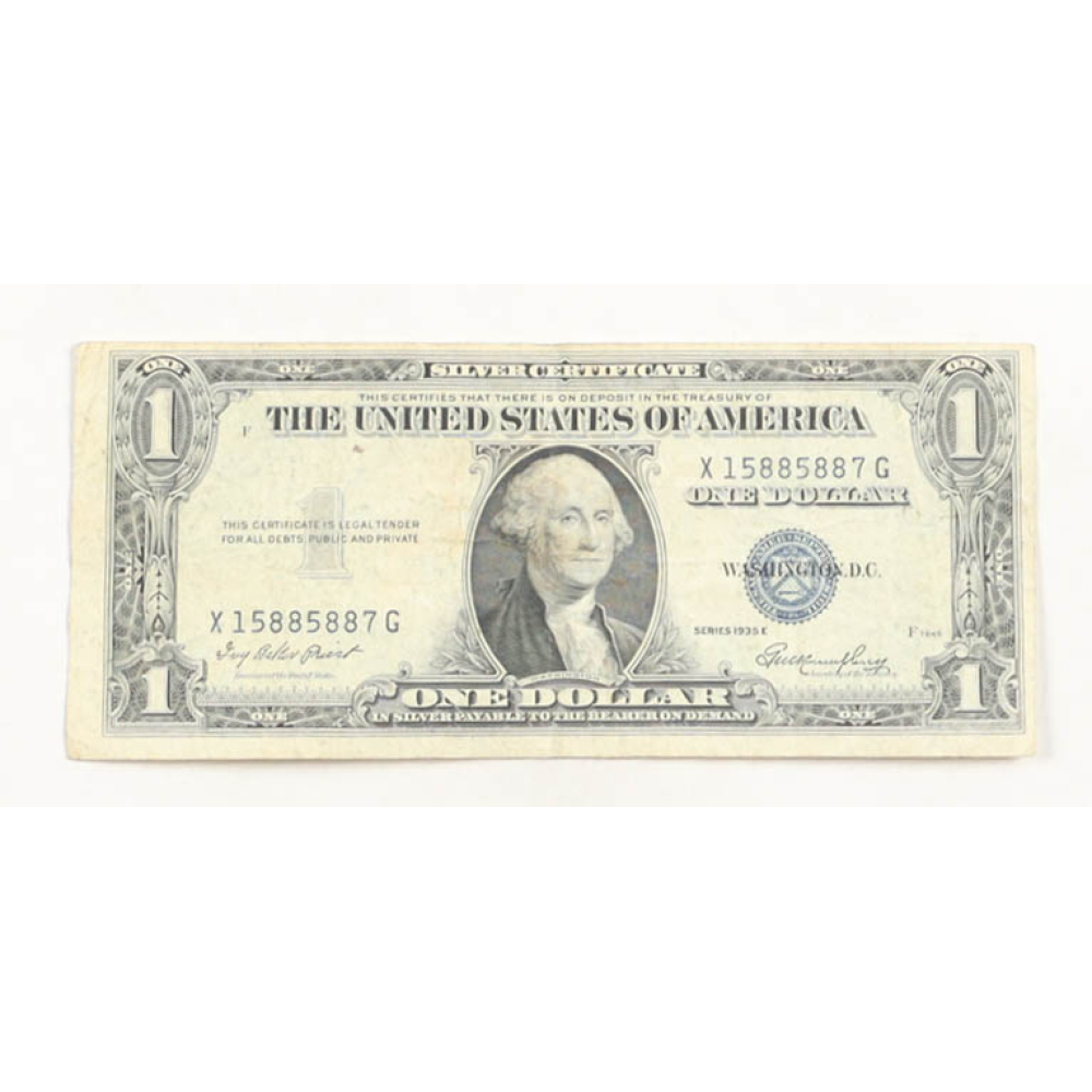 1935-E United States $1 One Dollar Silver Certificate - Blue Seal at PristineAuction.com