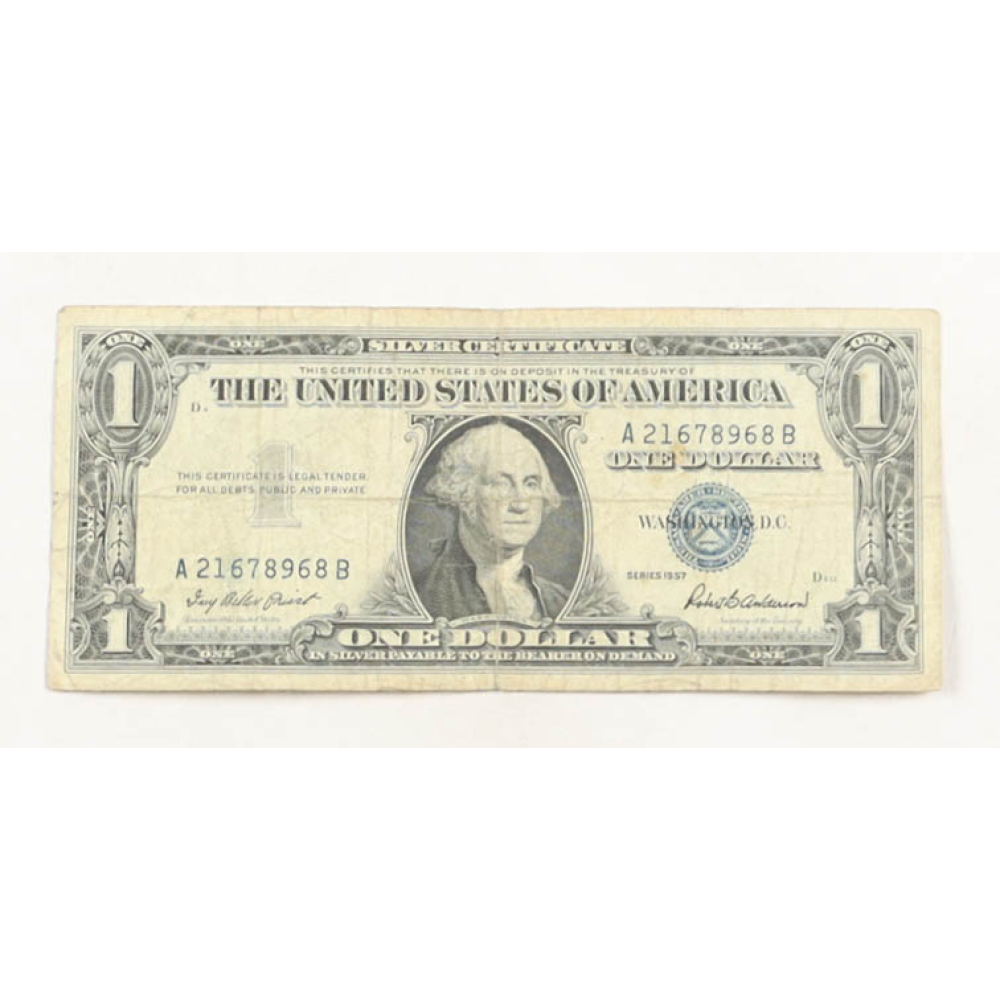 1957 United States $1 One Dollar Silver Certificate - Blue Seal at PristineAuction.com