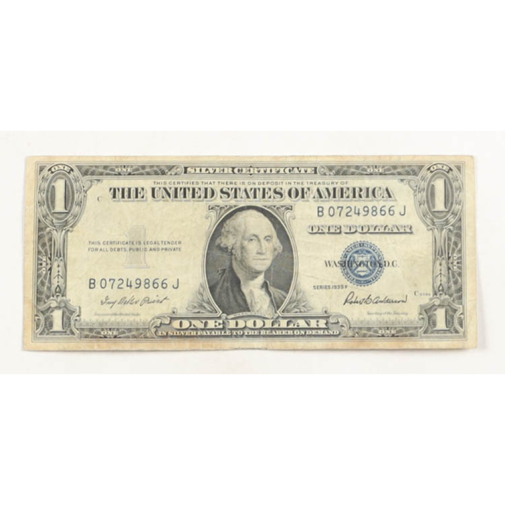 1935-F United States $1 One Dollar Silver Certificate - Blue Seal at PristineAuction.com