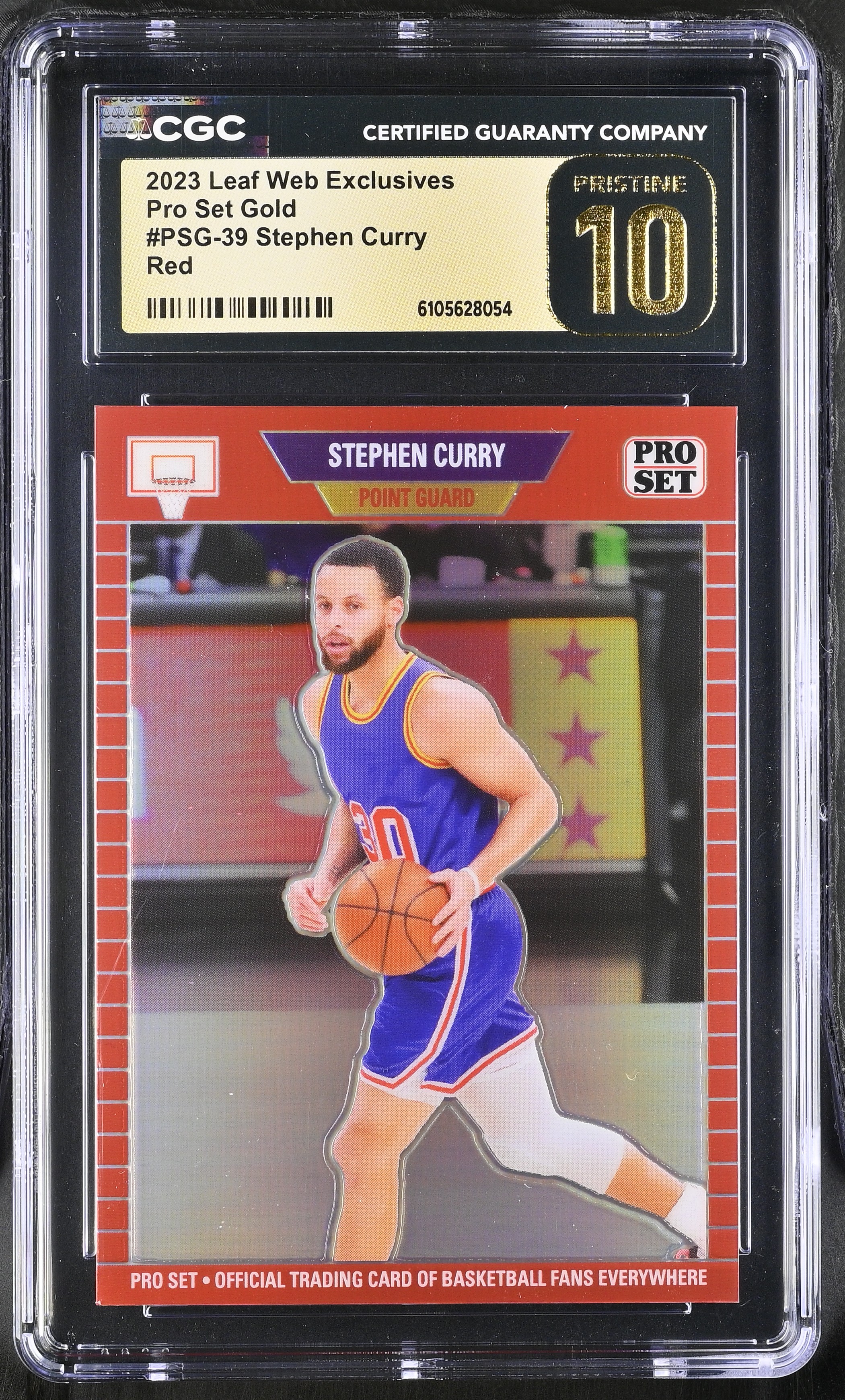 Stephen Curry 2023 Leaf Web Exclusives Pro Set Gold Red #PSG-39 #79/89 (CGC 10 | Black Label) at PristineAuction.com Stephen Curry 2023 Leaf Web Exclusives Pro Set Gold Red #PSG-39 #79/89 (CGC 10 | Black Label) at PristineAuction.com