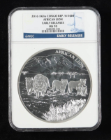 2016 Congo 1 Kilo .999 Fine Silver 150,000 Francs African Lion Coin - Early Releases (NGC MS70) at PristineAuction.com