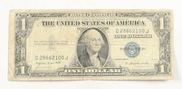 1935-G United States $1 One Dollar Silver Certificate - Blue Seal at PristineAuction.com 1935-G United States $1 One Dollar Silver Certificate - Blue Seal at PristineAuction.com