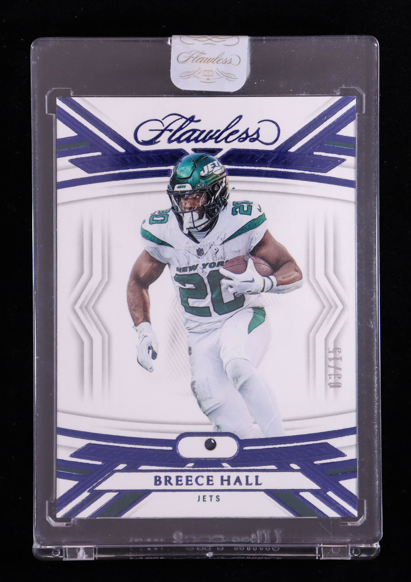 Breece Hall 2023 Panini Flawless Sapphire #49 #03/15 at PristineAuction.com Breece Hall 2023 Panini Flawless Sapphire #49 #03/15 at PristineAuction.com