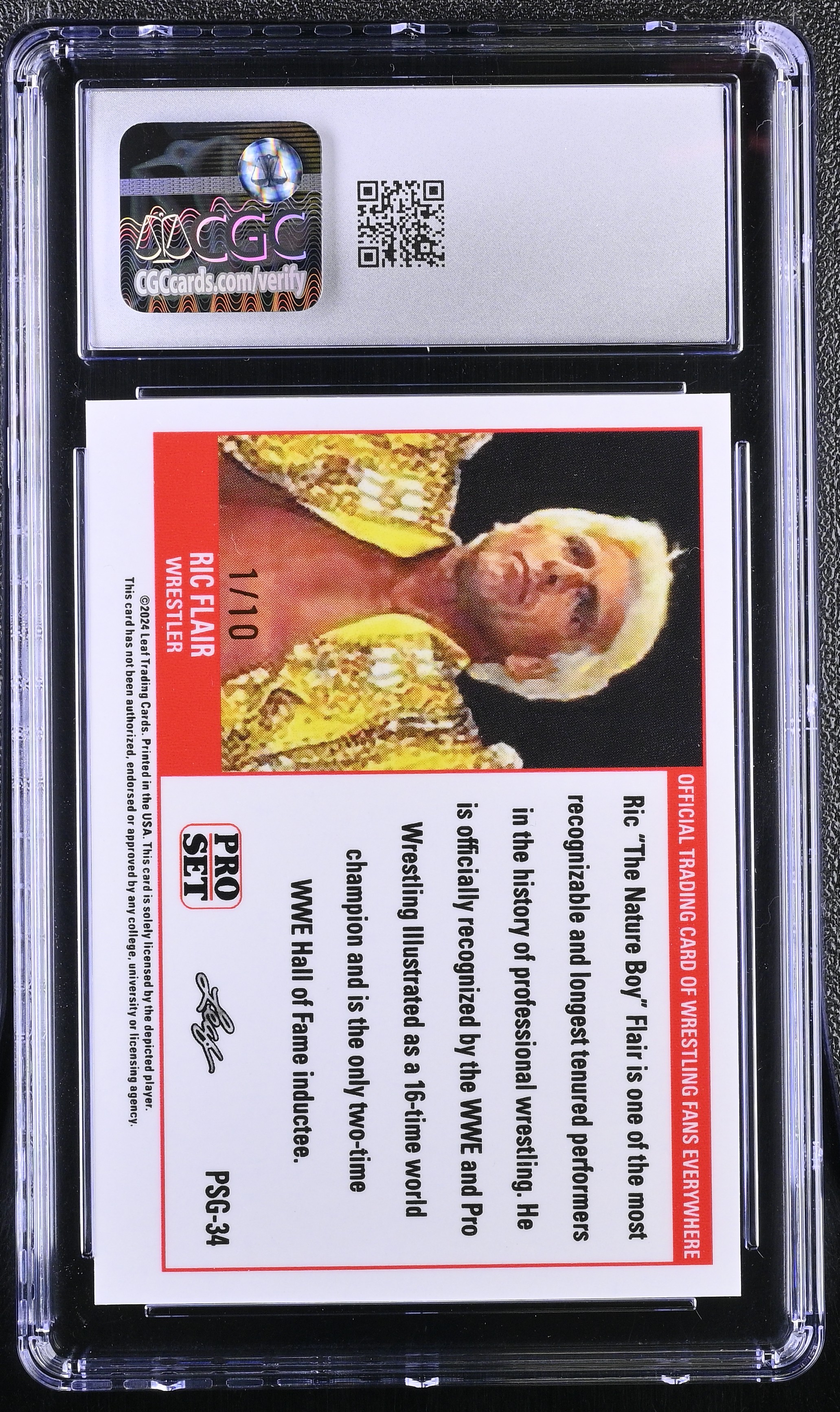 Ric Flair 2023 Leaf Web Exclusives Pro Set Gold Green #PSG-34 #01/10 (CGC 10) at PristineAuction.com Ric Flair 2023 Leaf Web Exclusives Pro Set Gold Green #PSG-34 #01/10 (CGC 10) at PristineAuction.com