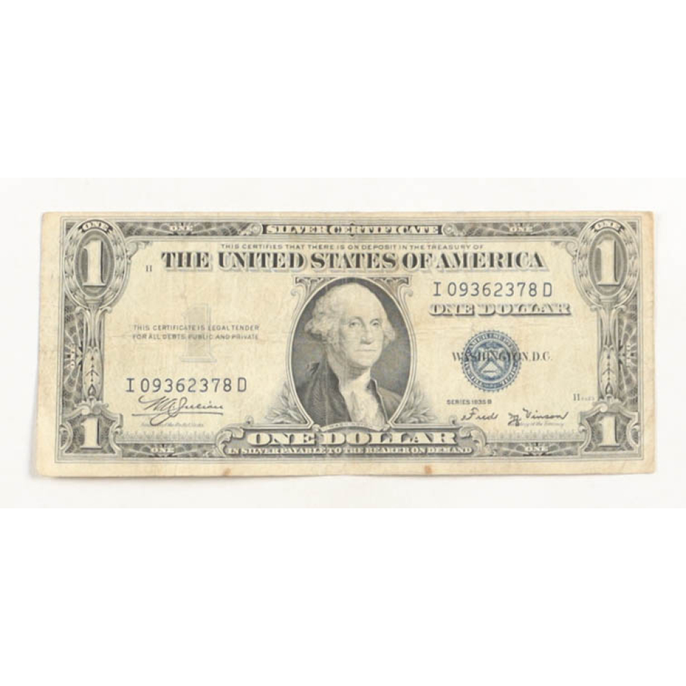 1935-B United States $1 One Dollar Silver Certificate - Blue Seal at PristineAuction.com