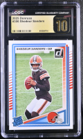 Shedeur Sanders 2025 Donruss #306 RC (CGC 10 | Black Label) at PristineAuction.com