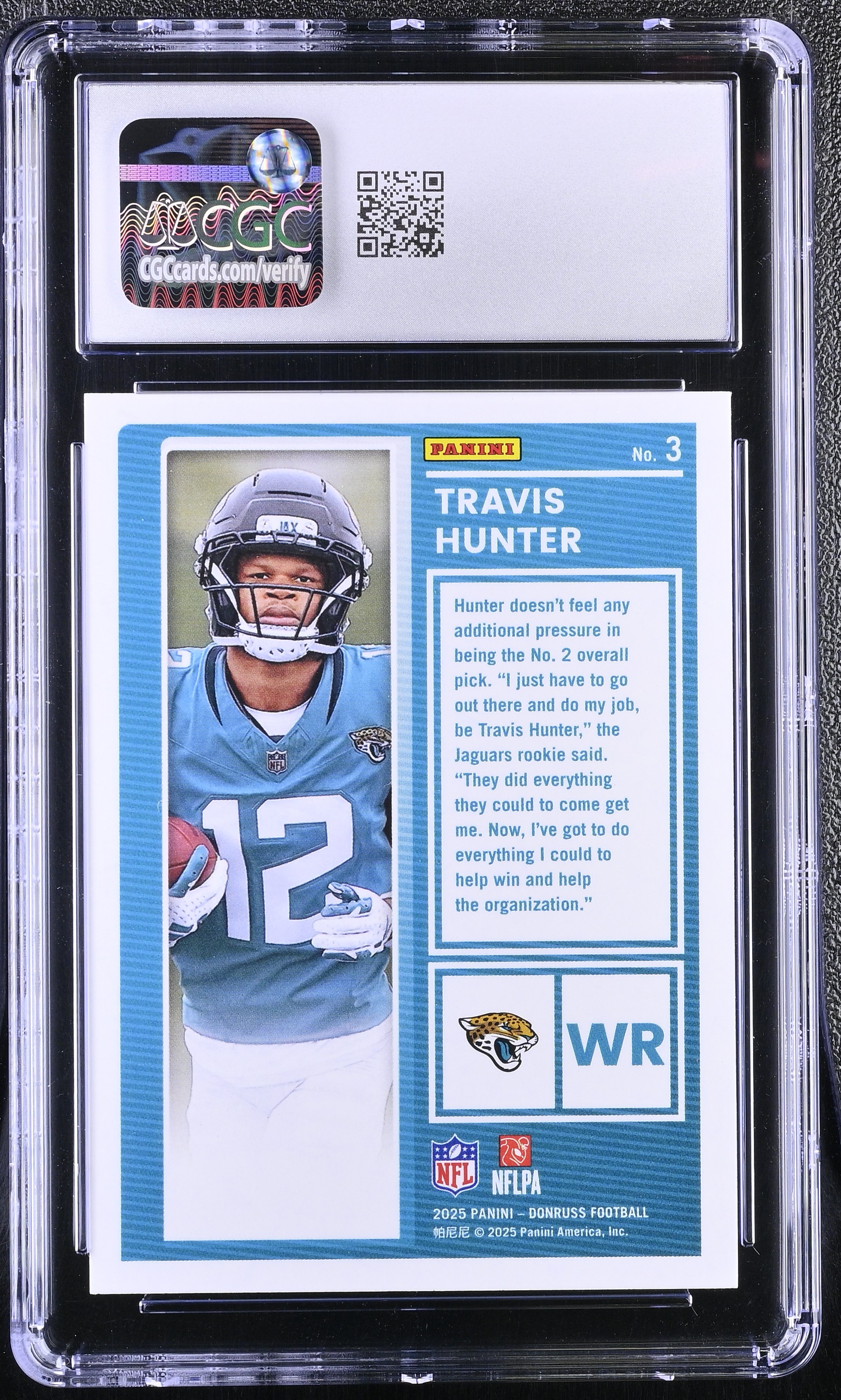 Travis Hunter 2025 Donruss The Rookies #3 RC (CGC 9) at PristineAuction.com Travis Hunter 2025 Donruss The Rookies #3 RC (CGC 9) at PristineAuction.com