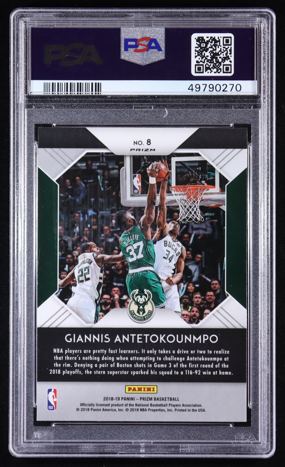 Giannis Antetokounmpo 2018-19 Panini Prizm That's Savage! Fast Break #8 (PSA 10) at PristineAuction.com Giannis Antetokounmpo 2018-19 Panini Prizm That's Savage! Fast Break #8 (PSA 10) at PristineAuction.com