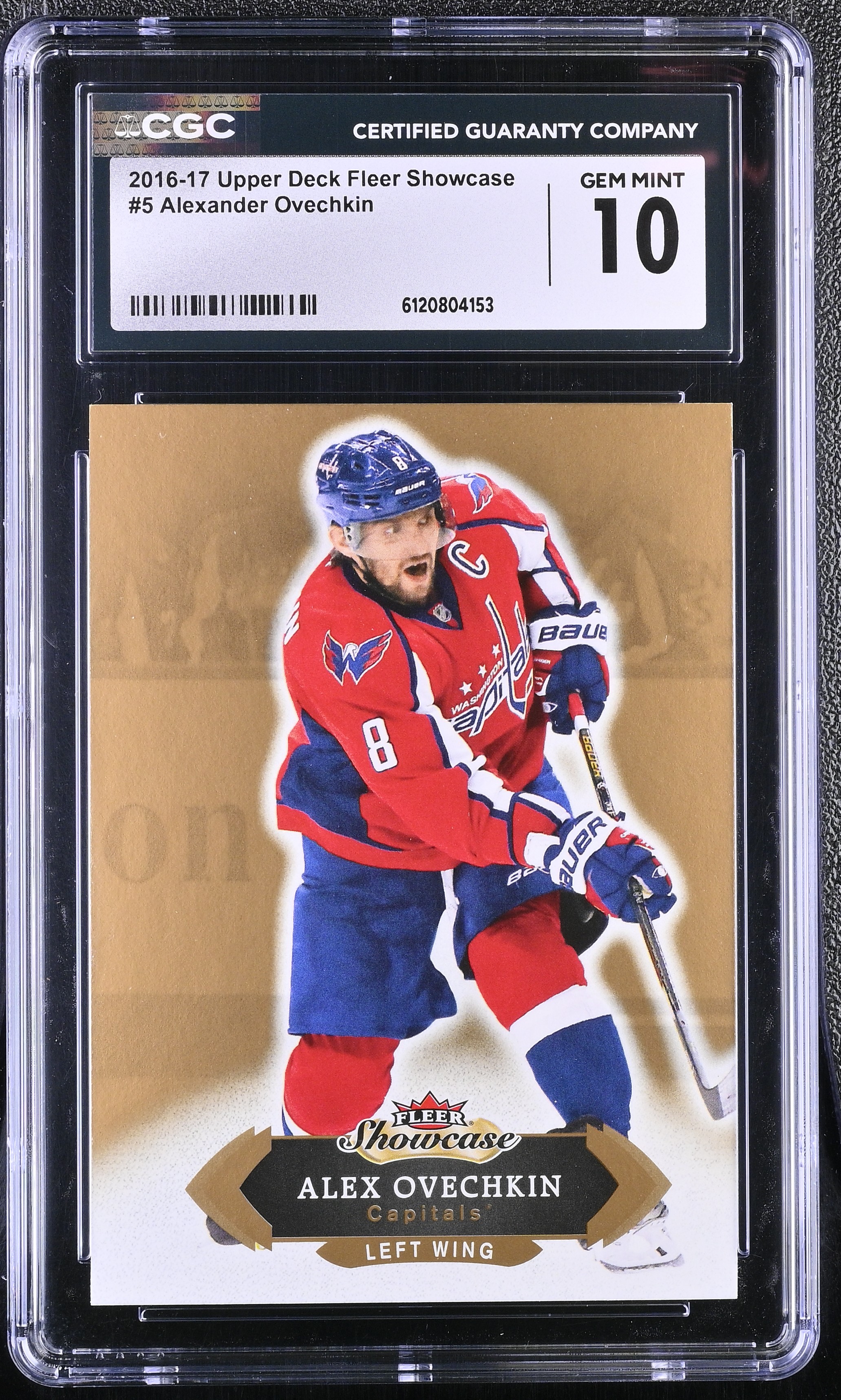 Alexander Ovechkin 2016-17 Upper Deck Fleer Showcase #5 (CGC 10) at PristineAuction.com Alexander Ovechkin 2016-17 Upper Deck Fleer Showcase #5 (CGC 10) at PristineAuction.com
