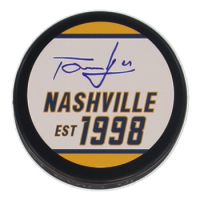Tomas Vokoun Signed Predators Logo Hockey Puck (JSA) at PristineAuction.com