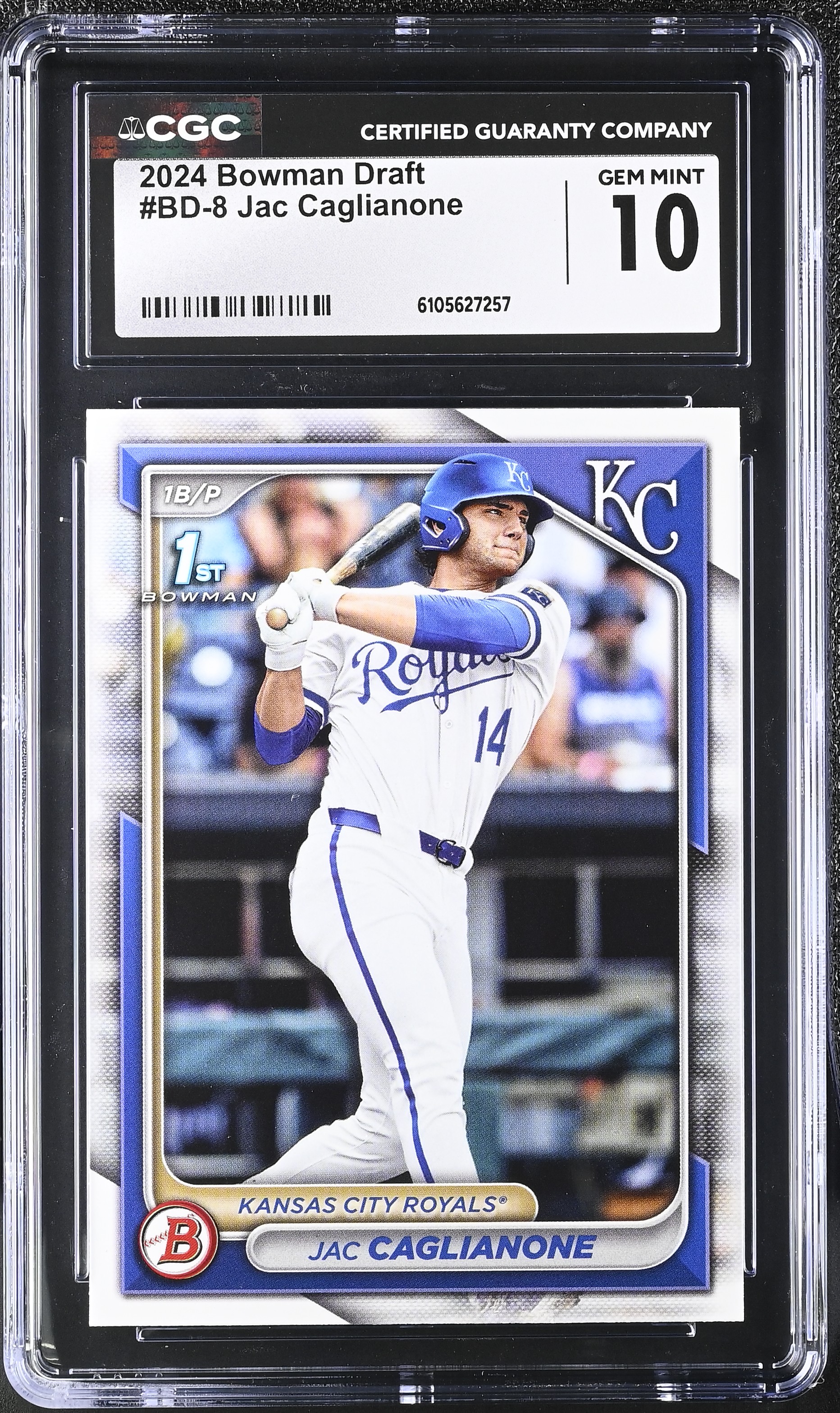 Jac Caglianone 2024 Bowman Draft #BD-8 RC (CGC 10) at PristineAuction.com Jac Caglianone 2024 Bowman Draft #BD-8 RC (CGC 10) at PristineAuction.com