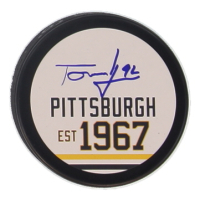 Tomas Vokoun Signed Penguins Logo Hockey Puck (JSA) at PristineAuction.com