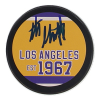 Steve Christoff Signed Kings Logo Hockey Puck (JSA) at PristineAuction.com