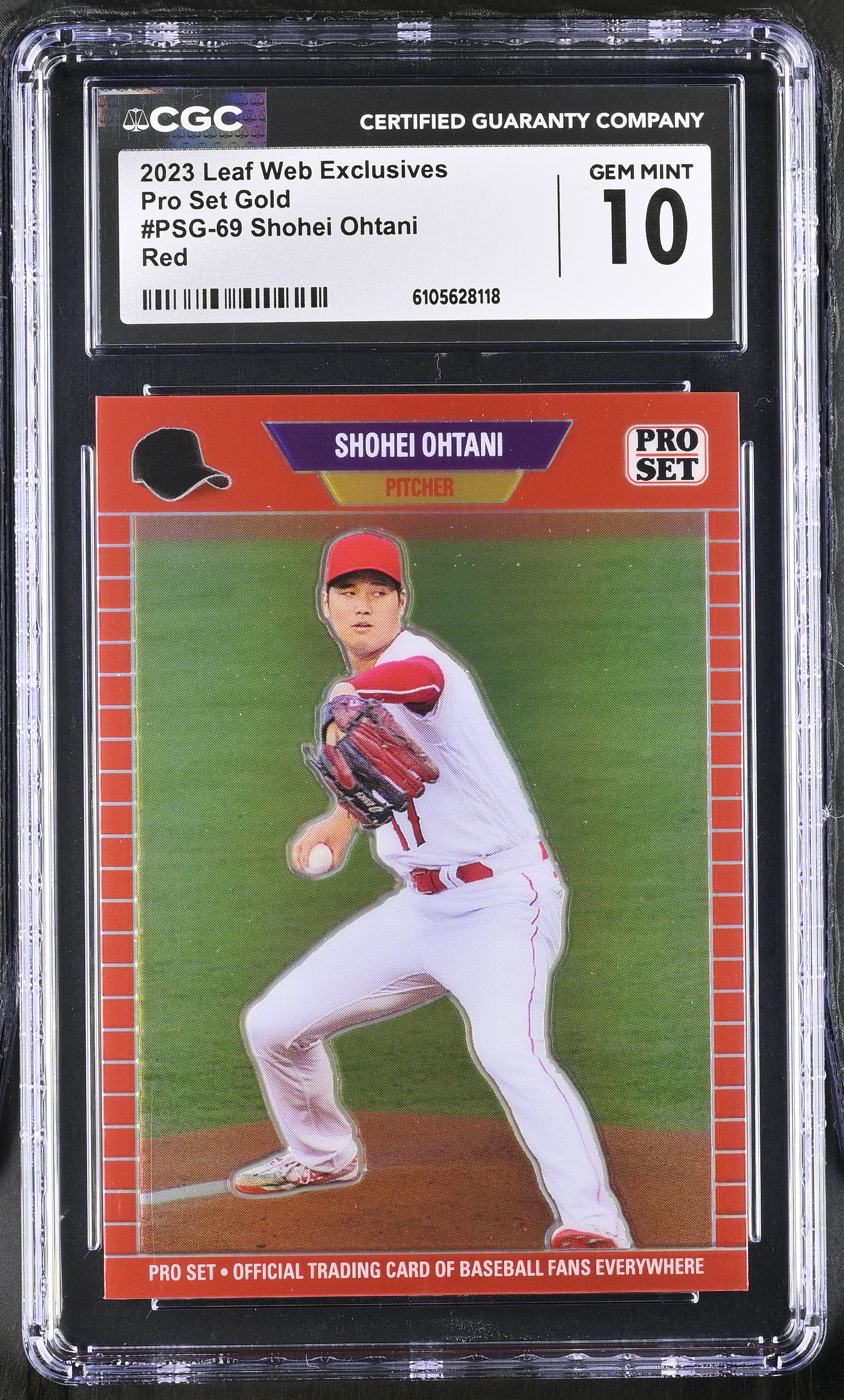 Shohei Ohtani 2023 Leaf Web Exclusives Pro Set Gold Red #PSG-69 #/89 (CGC 10) at PristineAuction.com Shohei Ohtani 2023 Leaf Web Exclusives Pro Set Gold Red #PSG-69 #/89 (CGC 10) at PristineAuction.com