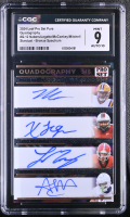 Malik Nabers / Xavier Legette / Ladd McConkey / Adonai Mitchell 2024 Leaf Pro Set Pure Quadography Stardust Bronze Spectrum #Q12 #5/6 RC (CGC 9 | Autograph Grade CGC 10) at PristineAuction.com