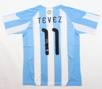 Carlos Tevez Signed Argentina National Football Team Adidas Authentic Jersey (Beckett) at PristineAuction.com