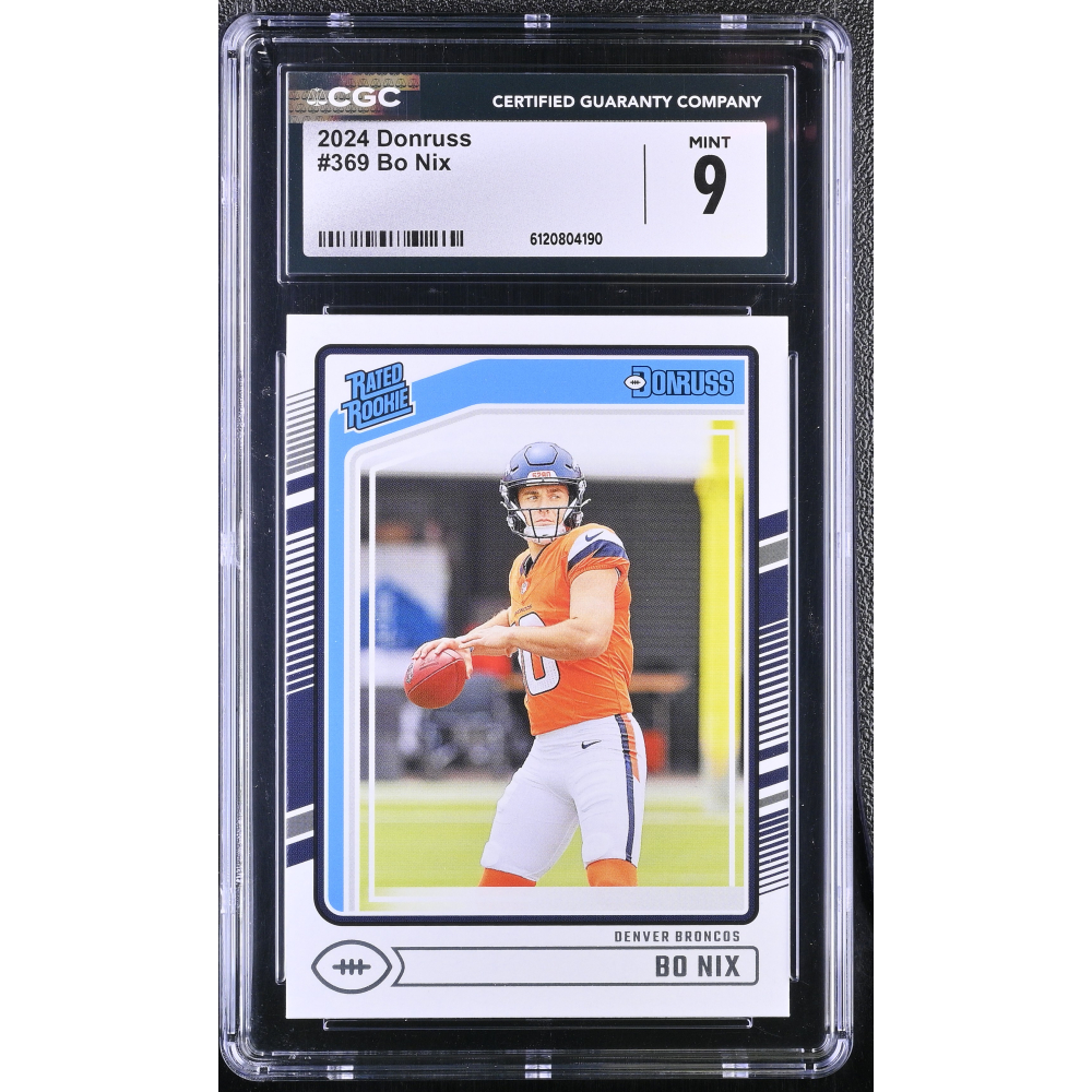 Bo Nix 2024 Donruss #369 RR RC (CGC 9) at PristineAuction.com