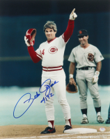 Pete Rose Signed Reds 16x20 Photo Inscribed "4192" (PSA) at PristineAuction.com