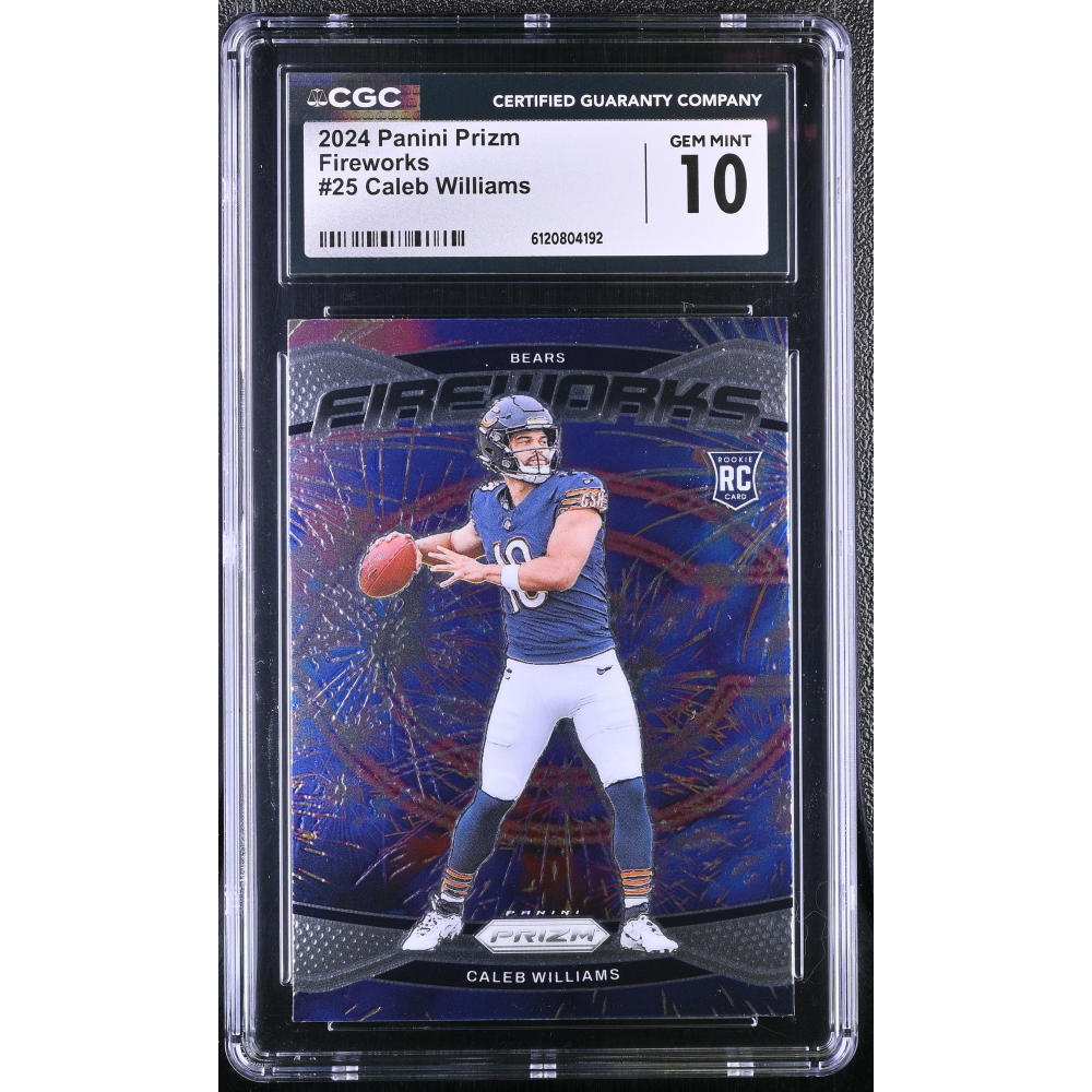 Caleb Williams 2024 Panini Prizm Fireworks #25 RC (CGC 10) at PristineAuction.com