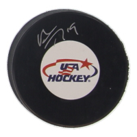 Matthew Tkachuk Signed Team USA Logo Hockey Puck (JSA) at PristineAuction.com