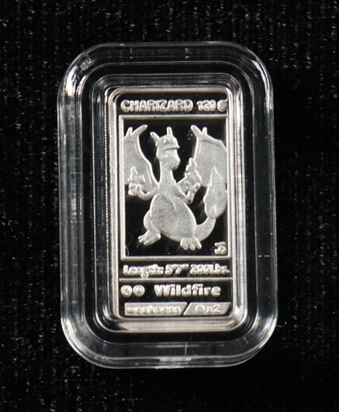 Pokemon Charizard 1 Gram .999 Fine Silver Poke-Gram Bullion Bar at PristineAuction.com Pokemon Charizard 1 Gram .999 Fine Silver Poke-Gram Bullion Bar at PristineAuction.com