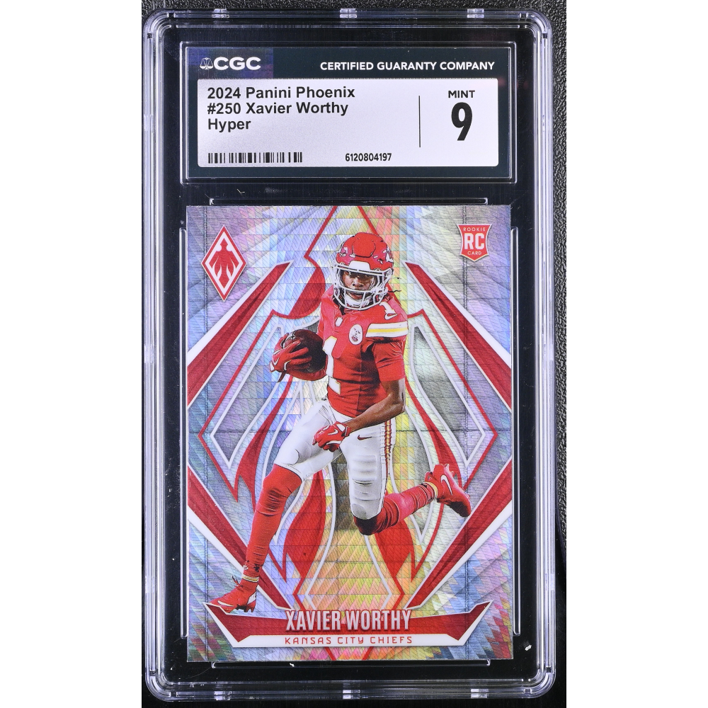 Xavier Worthy 2024 Panini Phoenix Hyper #250 RC (CGC 9) at PristineAuction.com