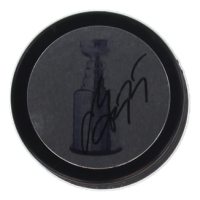 Sergei Gonchar Signed Stanley Cup Logo Hockey Puck (JSA) at PristineAuction.com