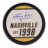 Tomas Vokoun Signed Predators Logo Hockey Puck (JSA) at PristineAuction.com