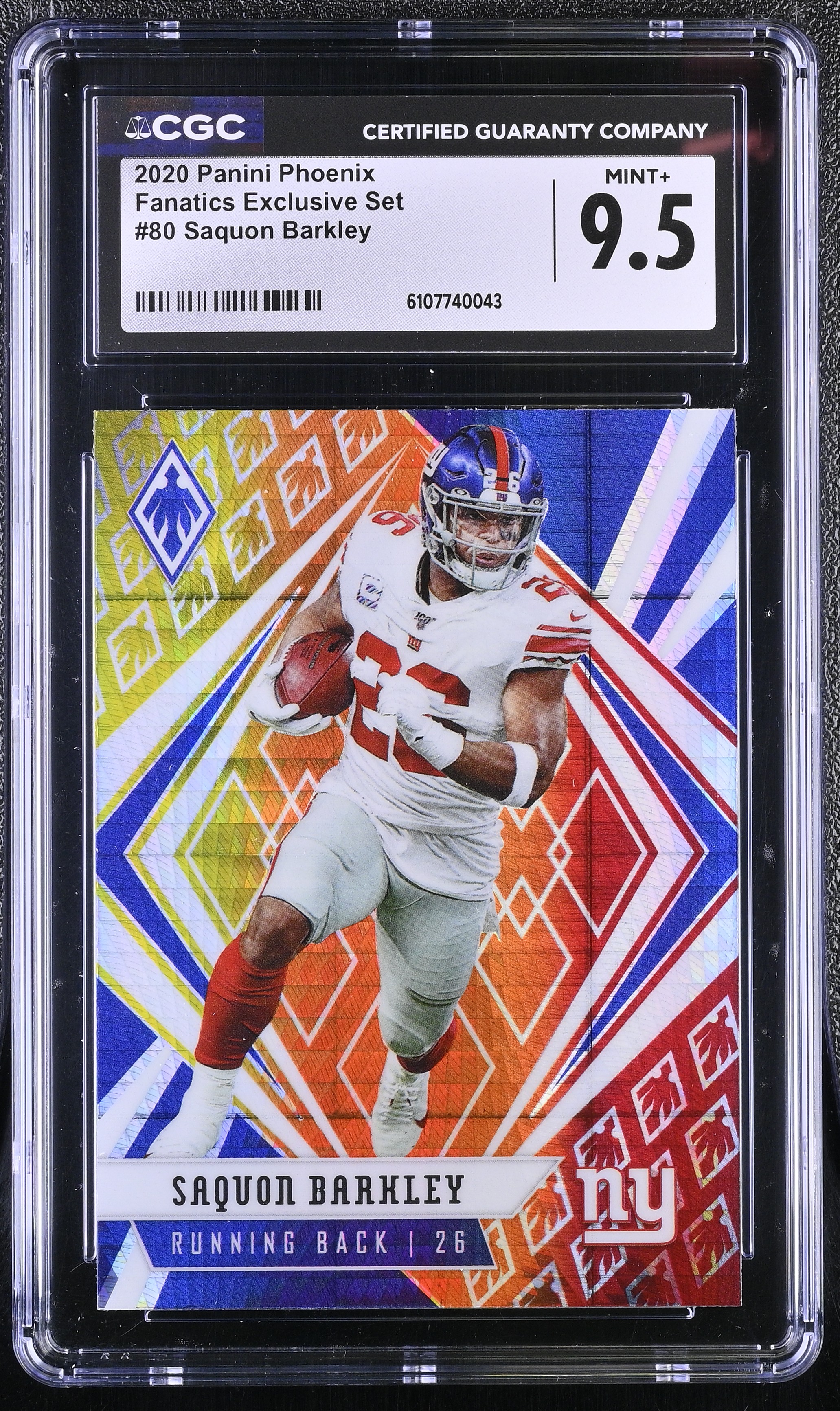 Saquon Barkley 2020 Panini Phoenix Fire Burst #80 (CGC 9.5) at PristineAuction.com Saquon Barkley 2020 Panini Phoenix Fire Burst #80 (CGC 9.5) at PristineAuction.com