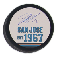 Dany Heatley Signed Sharks Logo Hockey Puck (JSA) at PristineAuction.com