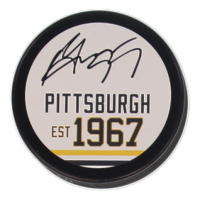 Sergei Gonchar Signed Penguins Logo Hockey Puck (JSA) at PristineAuction.com
