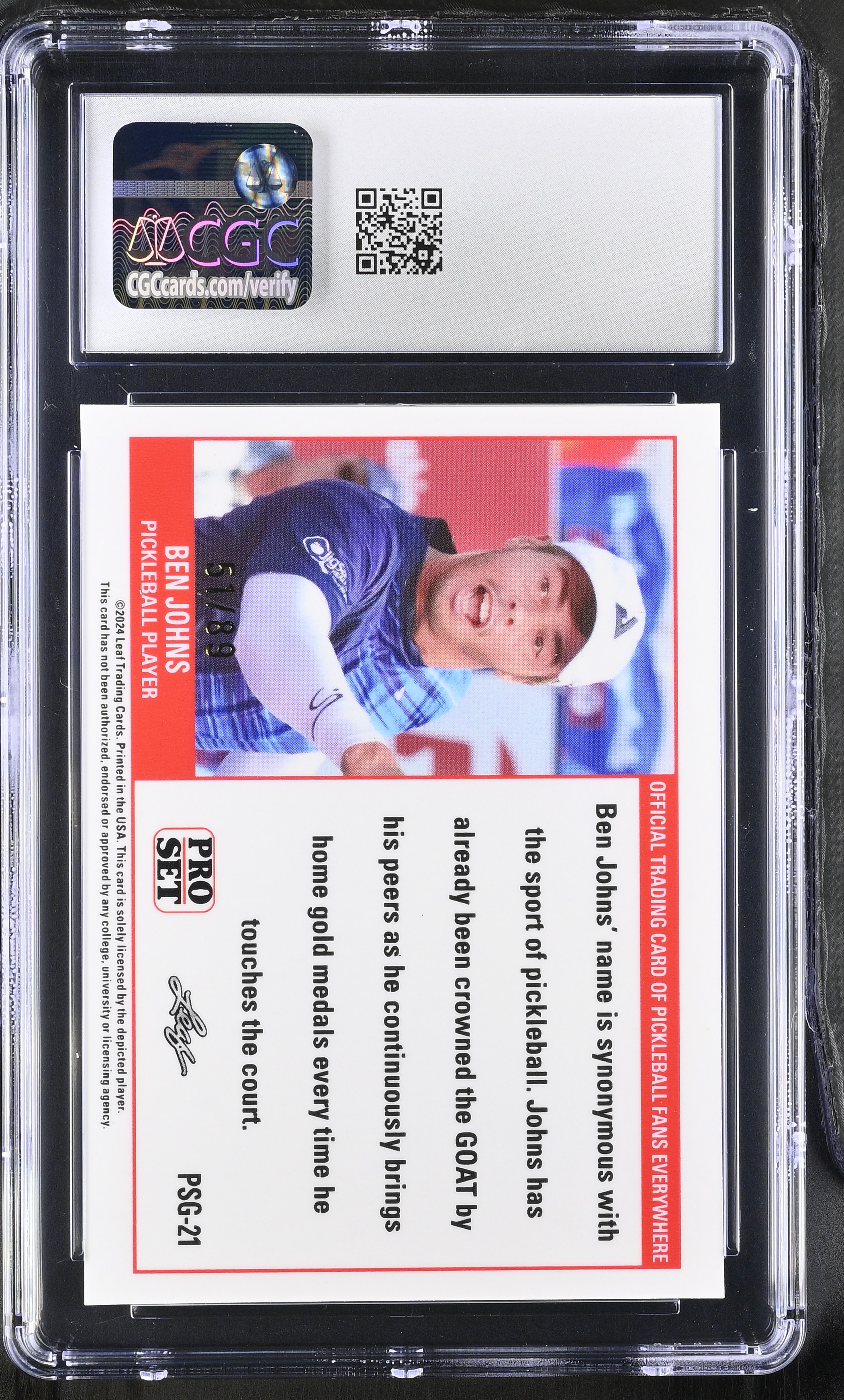 Ben Johns 2023 Leaf Web Exclusives Pro Set Gold Red #PSG-21 #51/89 RC (CGC 10) at PristineAuction.com Ben Johns 2023 Leaf Web Exclusives Pro Set Gold Red #PSG-21 #51/89 RC (CGC 10) at PristineAuction.com