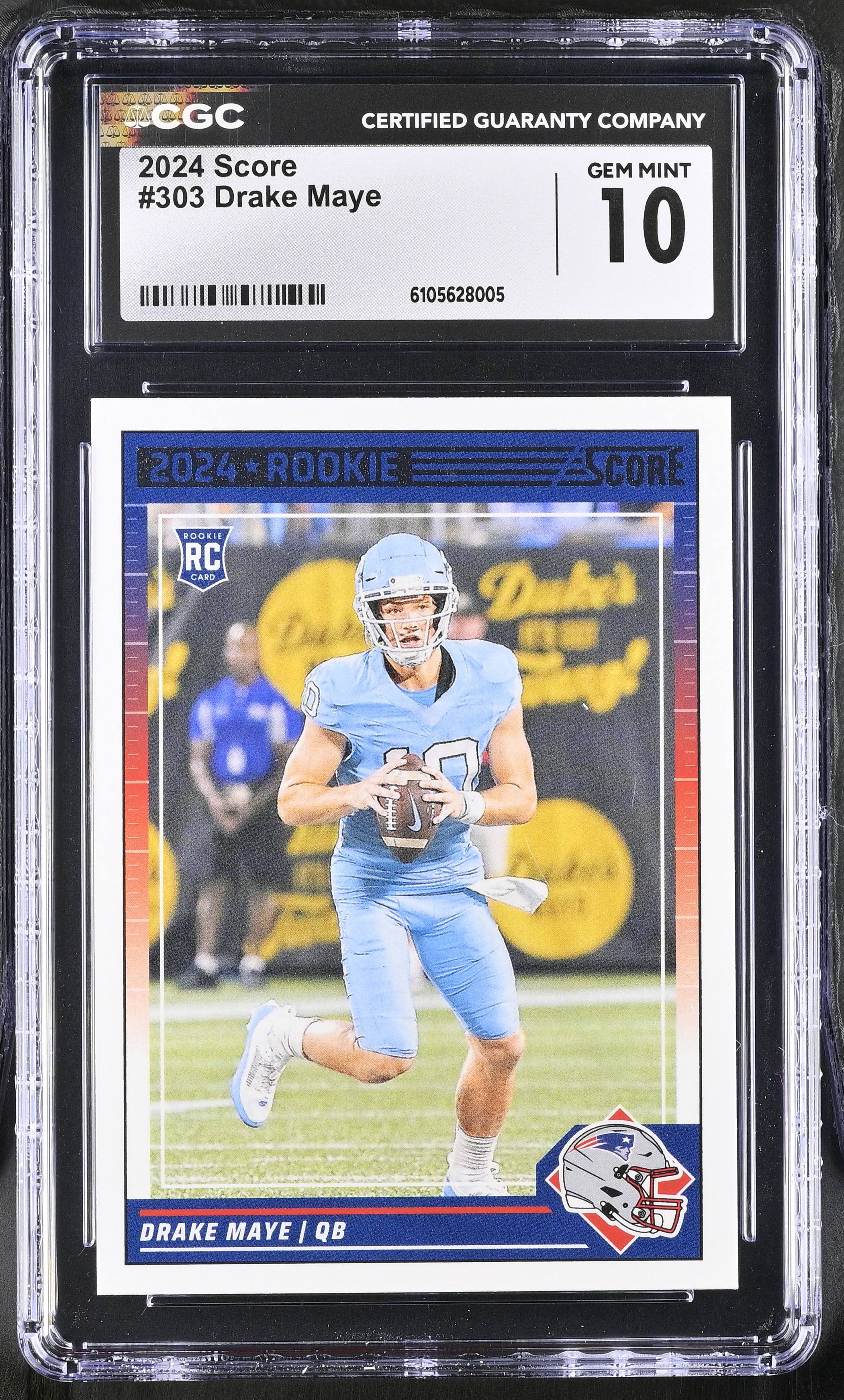 Drake Maye 2024 Score #303 RC (CGC 10) at PristineAuction.com Drake Maye 2024 Score #303 RC (CGC 10) at PristineAuction.com