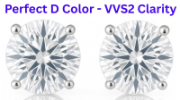 1.13 Carats Lab Grown Diamond Stud Earrings D, VVS2 | $2,600 Estimated Retail Value (UGL & IGI Certs) | Round Ideal Cut| Brand New at PristineAuction.com