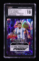 Lionel Messi 2025 Leaf Signature Series Aquatic Jellyfish Lava Pre-Production Proof #ALM1 #1/1 (CGC 10) at PristineAuction.com