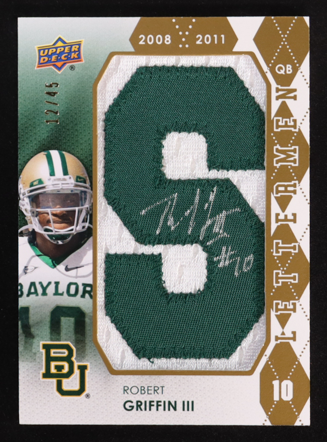 Robert Griffin III 2012 Upper Deck Rookie Lettermen Autographs #RLRG #12/45 RC at PristineAuction.com Robert Griffin III 2012 Upper Deck Rookie Lettermen Autographs #RLRG #12/45 RC at PristineAuction.com