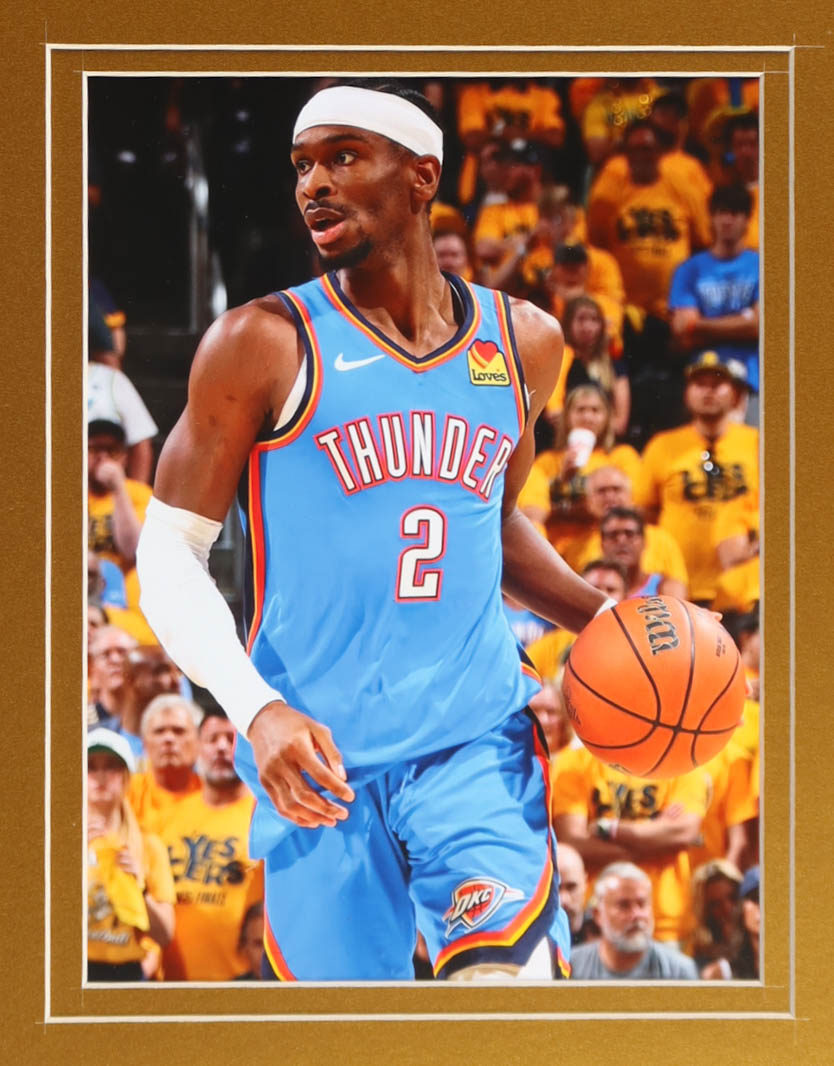 Shai Gilgeous-Alexander Signed Custom Framed Jersey Display with Stat Plaque & 2025 NBA Finals Pin (JSA) at PristineAuction.com Shai Gilgeous-Alexander Signed Custom Framed Jersey Display with Stat Plaque & 2025 NBA Finals Pin (JSA) at PristineAuction.com