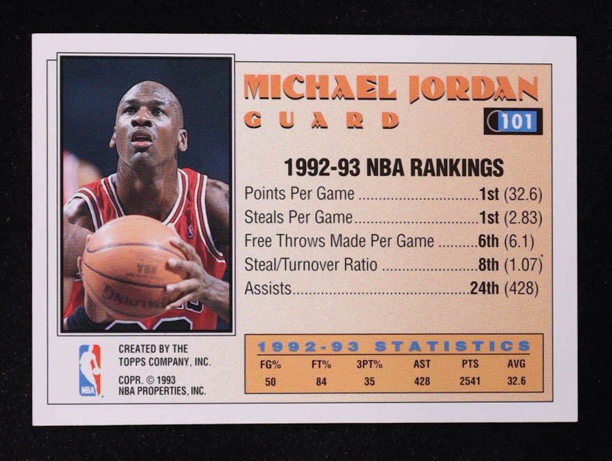 Michael Jordan 1992-93 Topps All-Star #101 at PristineAuction.com Michael Jordan 1992-93 Topps All-Star #101 at PristineAuction.com
