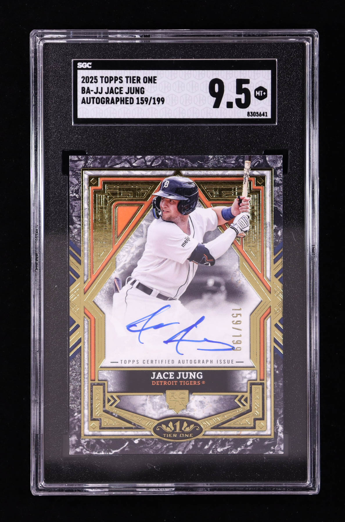 Jace Jung 2025 Topps Tier One Base Autographs #BAJJ T3 #159/199 RC (SGC 9.5) at PristineAuction.com Jace Jung 2025 Topps Tier One Base Autographs #BAJJ T3 #159/199 RC (SGC 9.5) at PristineAuction.com