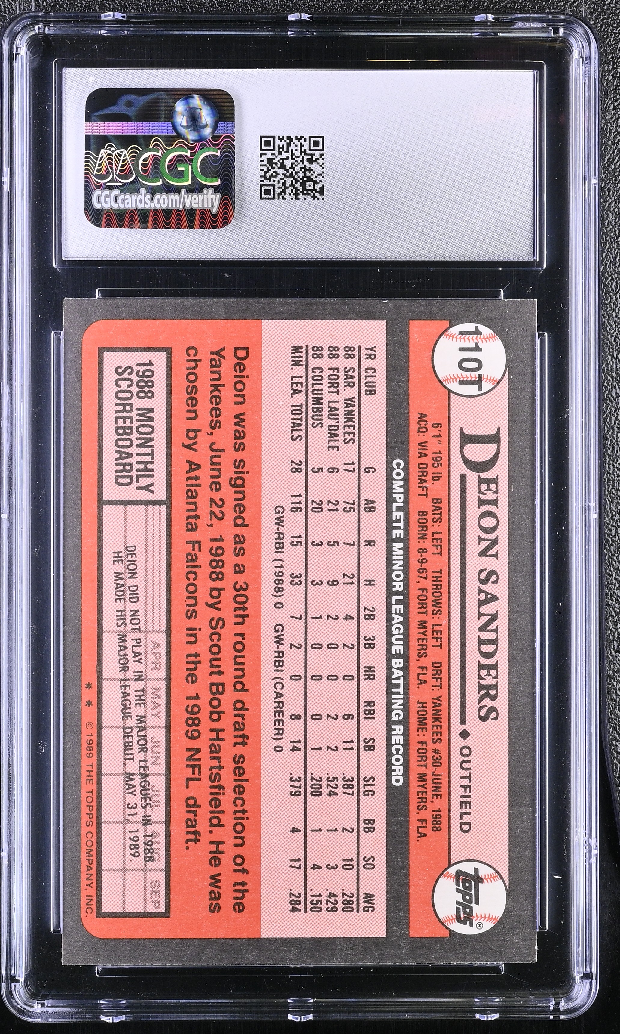 Deion Sanders 1989 Topps Traded #110T RC (CGC 8.5) at PristineAuction.com Deion Sanders 1989 Topps Traded #110T RC (CGC 8.5) at PristineAuction.com