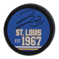 Jake Allen Signed Blues Logo Hockey Puck (JSA) at PristineAuction.com