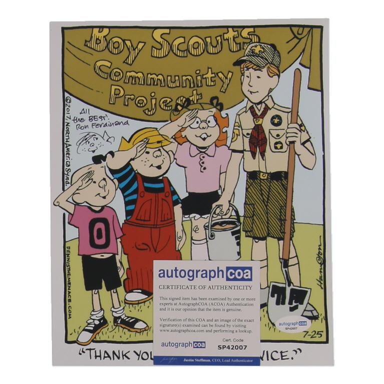 Ron Ferdinand Signed "Dennis the Menace" 8x10 Photo Inscribed "All the Best!" with Hand-Drawn Sketch (ACOA) at PristineAuction.com Ron Ferdinand Signed "Dennis the Menace" 8x10 Photo Inscribed "All the Best!" with Hand-Drawn Sketch (ACOA) at PristineAuction.com