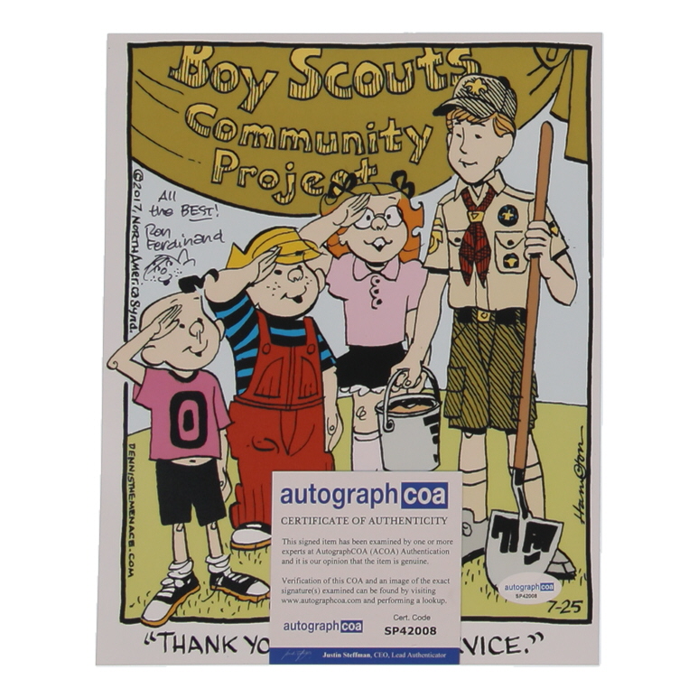Ron Ferdinand Signed "Dennis the Menace" 8x10 Photo Inscribed "All the Best!" with Hand-Drawn Sketch (ACOA) at PristineAuction.com Ron Ferdinand Signed "Dennis the Menace" 8x10 Photo Inscribed "All the Best!" with Hand-Drawn Sketch (ACOA) at PristineAuction.com