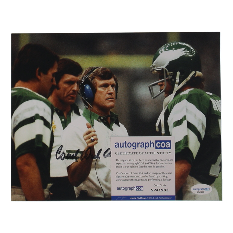 Dick Vermeil Signed Eagles 8x10 Photo Inscribed "Coach" (ACOA) at PristineAuction.com Dick Vermeil Signed Eagles 8x10 Photo Inscribed "Coach" (ACOA) at PristineAuction.com