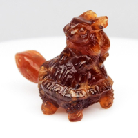 43.75 Carats Natural Orangr Garnet Carving of a Rabbit on Turtle Figure at PristineAuction.com