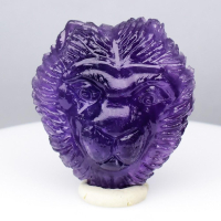 77.64 Carats Amethyst Carving of a Lion Face at PristineAuction.com