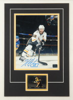 Kris Letang Signed 12x17 Custom Matted Photo Display with Trading Card (Letang) at PristineAuction.com