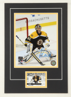 Tuukka Rask Signed 12x17 Custom Matted Photo Display with Trading Card (Rask) at PristineAuction.com