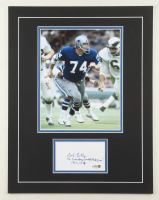 Bob Lilly Signed 14x18 Custom Matted Cut Display with Photo Inscribed "1st Cowboy Debut Pick Ever 1961 - 1974" (JSA) at PristineAuction.com